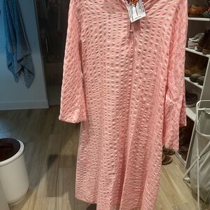 La Vie Style House Pink Textured Tunic Dress